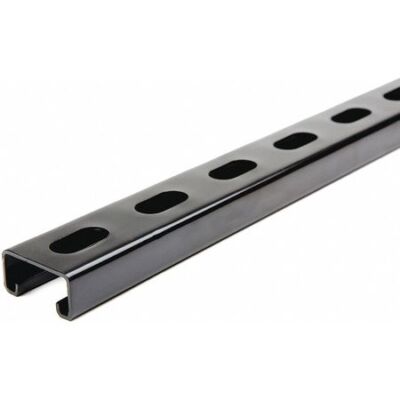 Zoro Select Fs-500Ss Fbk 60.00 Strut Chan,5Ft.L,Stndrd,Blk Paintd Steel