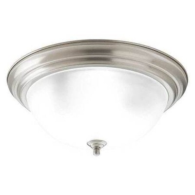 PROGRESS LIGHTING P3926-09ET Melon 3-Light Flush Mount Etched, 60 W, Brushed