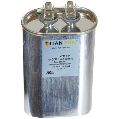 Titan Pro Tocf50 Motor Run Capacitor,50 Mfd,3-7/16'' H