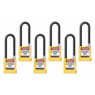 Abus 20167 Keyed Padlock, Open, Rectangular Steel Body, Hardened Steel Shackle,