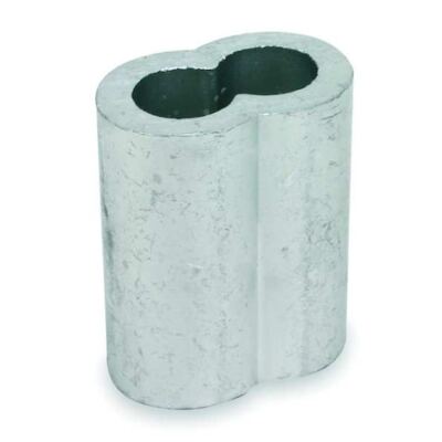 Dayton 1Dld7 Wire Rope Sleeve, Oval, 1/16 In, Aluminum Alloy, Pack Of 25