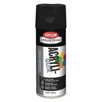 Krylon Industrial K01613a07 Spray Paint, Black, Semi-Flat, 12 Oz