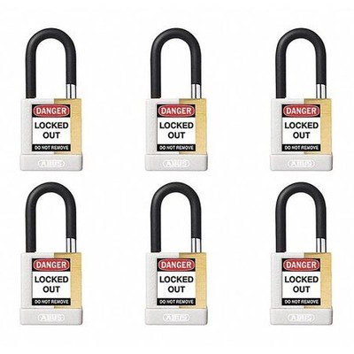 Abus 20080 Keyed Padlock, Open, Rectangular Steel Body, Hardened Steel Shackle,