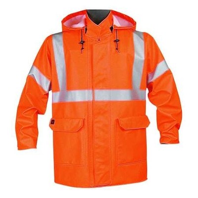 Nasco 4503Jfo3 Arc Flash Rain Jacket With Hood, Orange, Flame Resistant, 3Xl
