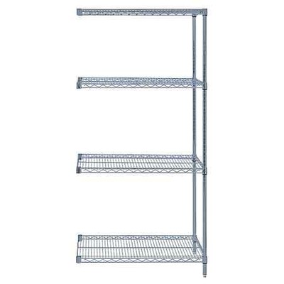 QUANTUM STORAGE SYSTEMS AD74-2424GY Wire Shelving Add-On Kit,Gray