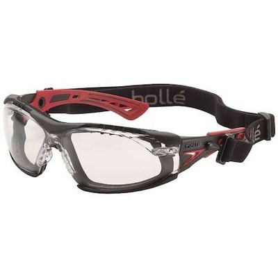 Bolle Safety 40252 Rush Plus Safety Glasses,W/Strap,Red/Blk