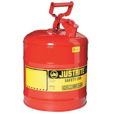 Justrite 7150100 5 Gal Red Steel Type I Safety Can Flammables