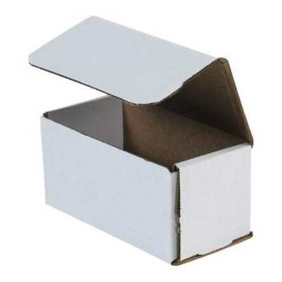 Zoro Select M633 Corrugated Mailers, 6'' X 3'' X 3'', White, 50/Bundle