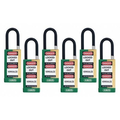 Abus 20135 Keyed Padlock, Open, Rectangular Steel Body, Hardened Steel Shackle,