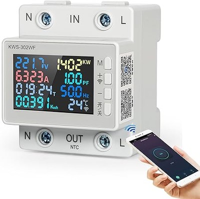 Misuratore consumo elettrico wifi 8 in 1 Ailao tensione corrente potenza energia