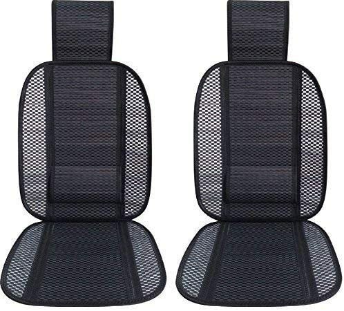 Set 2 Coprisedili Auto Universale Areato Schienali Stop Sudore Montreal Neri