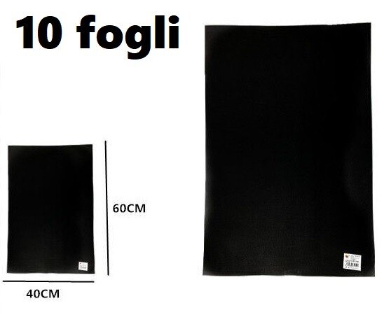10 Fogli Gomma Liscia Eva 40x60cm Fogli Colore Nero Scuola Decoupage dfh