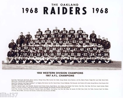 1968 OAKLAND RAIDERS AFL FOOTBALL CHAMPIONS TEAM 8X10 PHOTO PICTURE