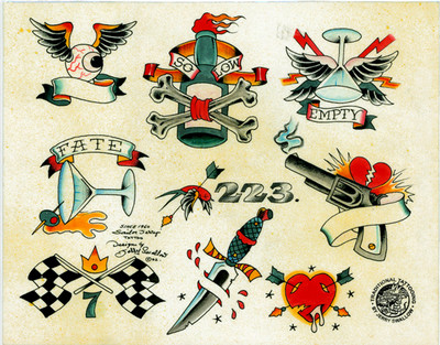 Sailor Jerry 原画 4H Designed By Sailor Jerry Tattoo flash art sheet (lot #182