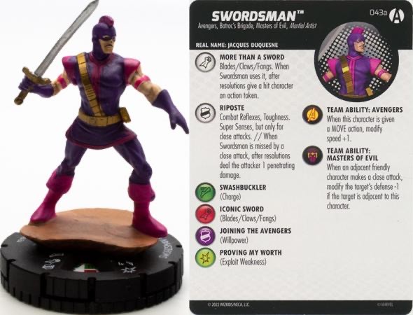 Marvel Heroclix Avengers Forever Rare : Swordsman - 043a