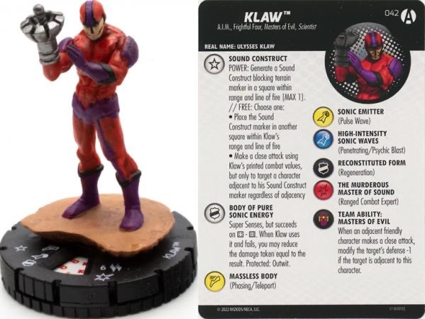 Marvel Heroclix Avengers Forever Rare : Klaw - 042
