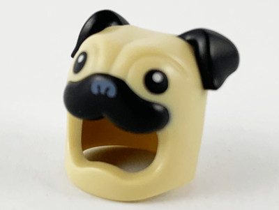 LEGO 73662pb01 Minifigure, Headgear Head Cover, Costume Pug Dog with Black Ears