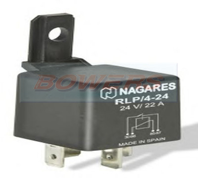NAGARES RLP/4-24 4 PIN 24V 22A NORMALLY OPEN MULTI PURPOSE MINI RELAY