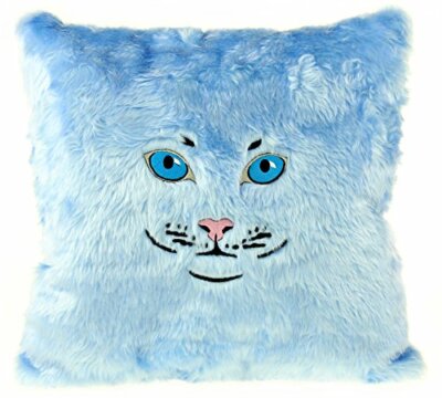 Gizzys/United Entertainment-Cuscino a forma di gatto, colore: blu chiaro (J9P)