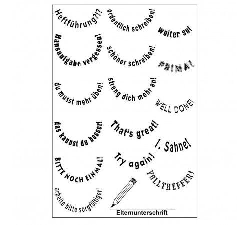 Efco Stempel Clear Lehrer 2, transparent, A7/ 74 x 105 mm, 17-teilig