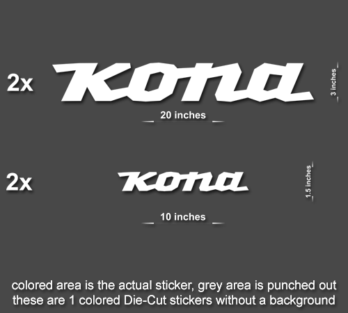 4x Kona Road, Mountain, Downhill Bike sticker/decal laptop, helmet, bicycle, car