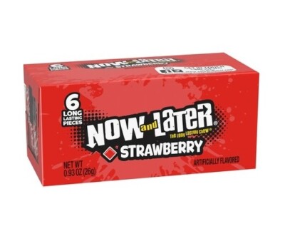5x Packs Now And Later Strawberry Candy ( 6 Pieces Per Pack ) Fast Free Shipping
