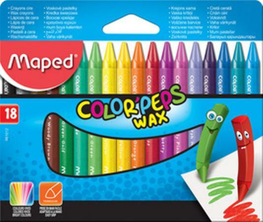 Maped Wachsmalstifte COLOR'PEPS WAX 18er Kartonetui