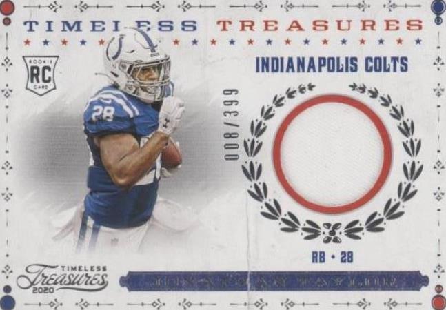 2020 Panini Chronicles - Timeless Treasures Jersey #TK-JT Jonathan Taylor /399 (MEM, RC)