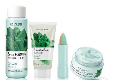 LOVE Nature Purifying TEA TREE Cleanser + Stick + FaceLotion + Mask Oriflame