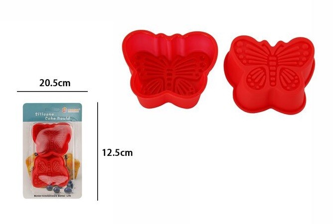 Set 2 Stampi Formine Silicone Pirottini CupCakes Dolci Muffin Forma Farfalla dfh