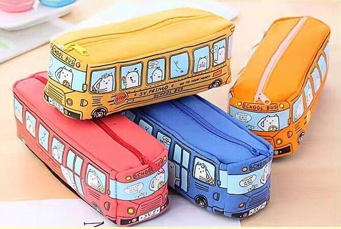 Pouch Bag Case With Zipper. School Bus Themed 🚌