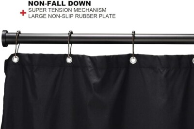 BRIOFOX Tension Curtain Rod 62-105 Inches, Rust-Resistance Shower Curtain Rod