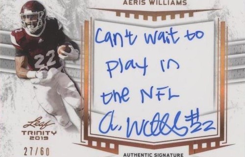 2019 Leaf Trinity Aeris Williams #A-AW2