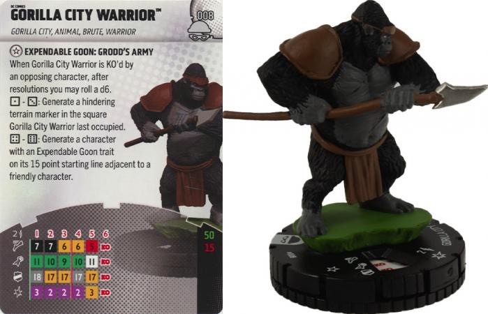 DC Heroclix Notorious : Gorilla City Warrior - 008 Common