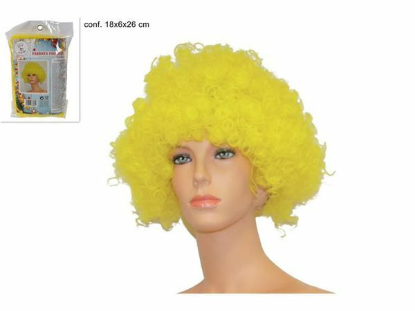 Parrucca Gialla Capelli Ricci Pagliaccio Accessori Carnevale Travestimento dfh
