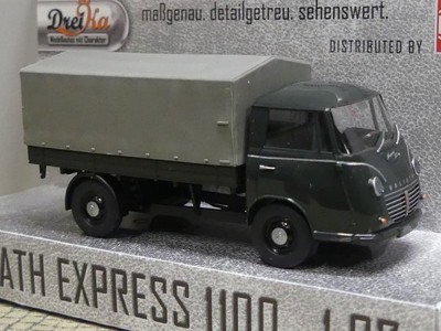 1/87 Busch Dreika Goliath Express 1100 Pritsche/Plane grau 94212