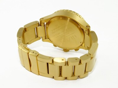 Pre-owned Nixon Watch 42-20 Chrono A037-502 All Gold A037502