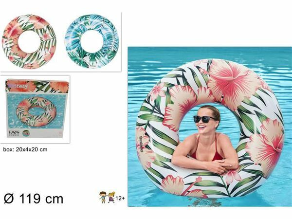 Ciambella Gonfiabile Salvagente Palme Tropicali 119cm Estate Mare Piscina dfh