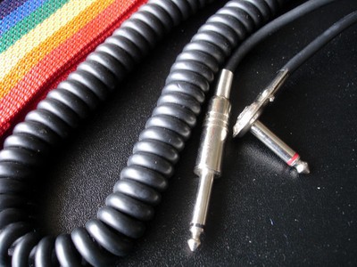 Lot of Rainbow Guitar Strap - Electric Guitar Amp Cable - Tuning Wrench