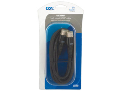 COX High Speed HDMI Cables 3 ft 6 ft 12 ft HDMI to HDMI Locking Connector Black