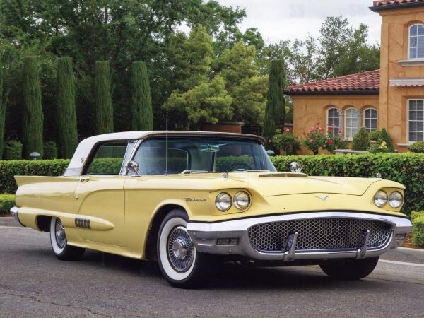 1958 Ford Thunderbird in Yellow & White NEW METAL SIGN: 9x12