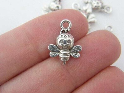 BULK 50 Bee charms tibetan silver A318
