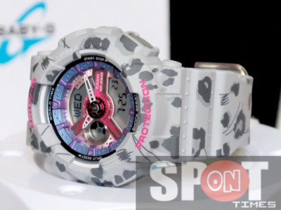 Pre-owned Casio Baby-g Flower Leopard Ladies Watch Ba-110fl-8a