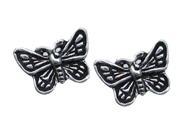 Oxidised Butterfly Stud Earrings in 925 Silver – Vintage Women’s Jewelry Gift