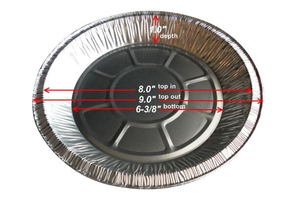 Handi-Foil 9" Disposable Pie Plate/Pan 1" Deep 50PK - Aluminum Tins REF # 304-40