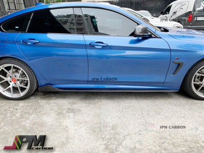 E style Carbon Fiber Side Skirt Lips Fit BMW F32 F36 4-Series w/ M Sports