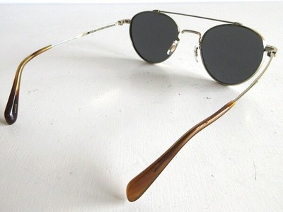 Pre-owned Oliver Peoples Watts Sun P-3 Type Double Bridge Sunglasses 49□21-145 Japan In Polarized Dark Gray