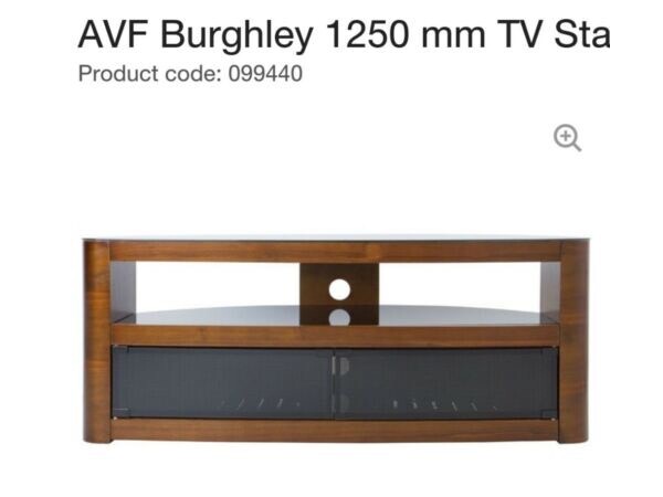 Tv Cabinet Stand With Smoked Glass Doors Finished In Walnut High