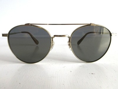Pre-owned Oliver Peoples Watts Sun P-3 Type Double Bridge Sunglasses 49□21-145 Japan In Polarized Dark Gray