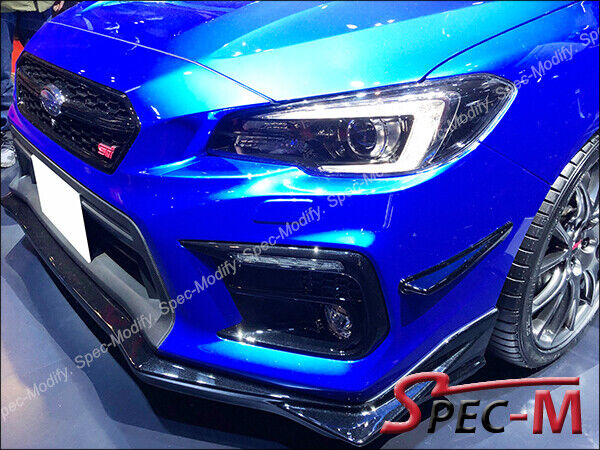 For 2015+ Subaru Wrx Sti Gt Style Carbon Fiber Front Bumper Canards Splitter Cf